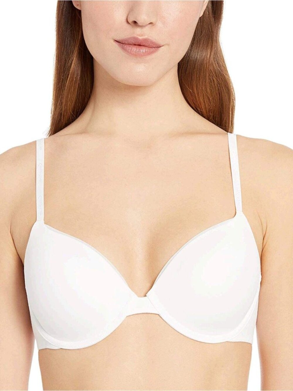 Calvin Klein Women's Lightly Lined Demi Bra, White, 36DD